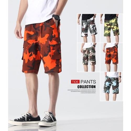 Camouflage Cargo Shorts Mens 2021New Harajuku Casual Loose Streetwear Male Hip Hop Fashion Plus Size Multi-pocket Cotton Shorts