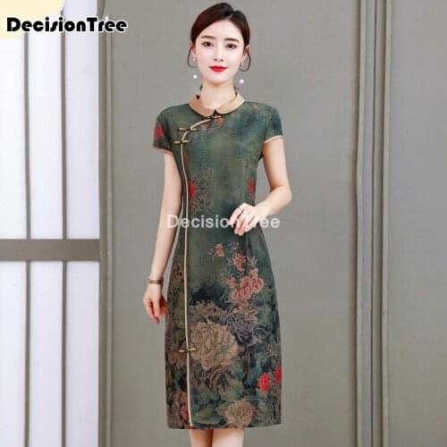 2021 chinese qipao classic women satin cheongsam oriental bride wedding dresses cheongsam dress evening party gown chinese dress