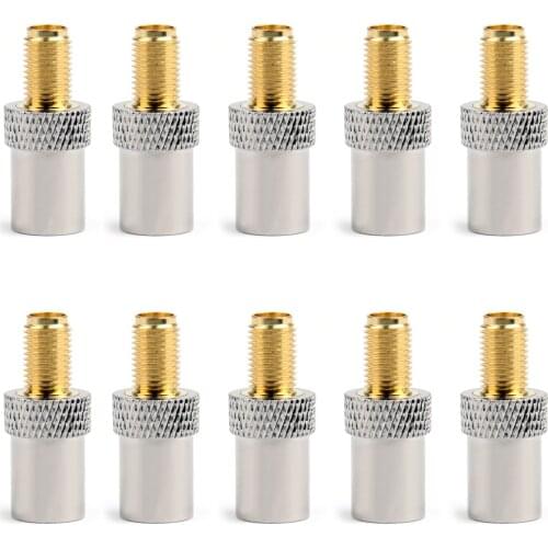 Areyoushop 10Pcs SMA Female Jack To TV IEC Male Plug 50Ω Connector RF Coaxial Adapter Copper