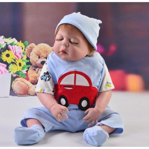 Cute Boy Playmates 23'' Reborn Dolls Babies Newborn Full Silicone Vinyl Body Sleeping DIY Toy For kids Birthday Gift Reborn Bebe