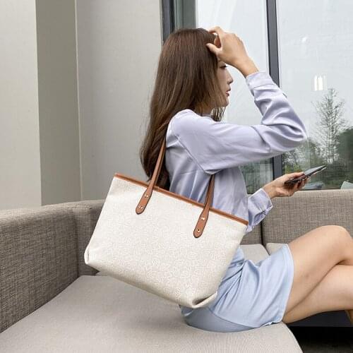 Fashion Shoulder Shopping Bag Retro Tote Women Totes Female designer Canvas white simpl large cheap handbags 2021 womens brand