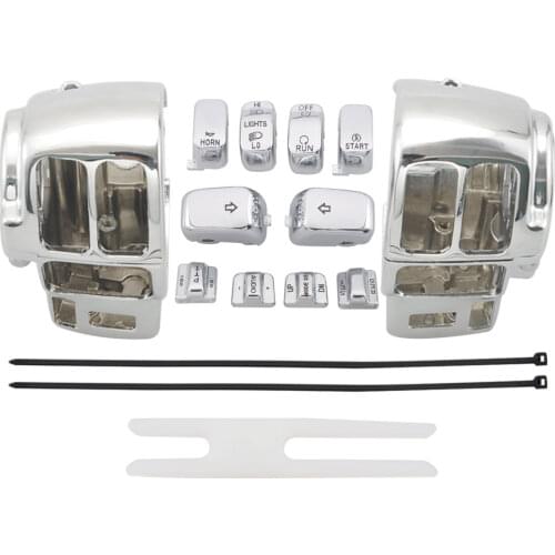 Motorbike Chrome Handlebar Control Switch Housings Switch Caps Accessories For Harley Touring '96-'13 FLHTCU, FLHTK, FLTR FLTRU