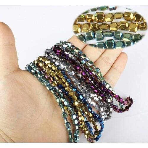 Natural Hematite 3x2mm6x6x2mm Color Plated Irregular Beads Jewelry Making DIY Necklace Bracelet Earrings Jewelry Accessories 16"