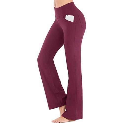 High-waist slim-fit multicolor flared pants ladies suit pants stretch leisure sports yoga pants