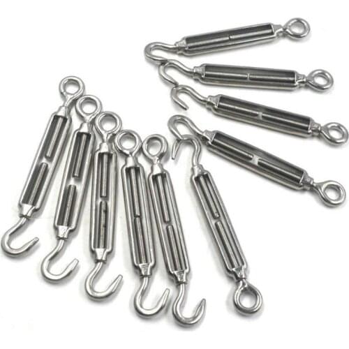 OOTDTY Stainless Seel Basket Screws Strong Turnbuckle Strainer Turnbuckle Wire Rope Tension Stainless Steel