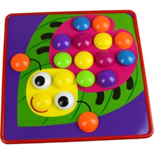 DIY Button Mushroom Nail Puzzle Enlightenment Educational Toys Kids Holiday Gift