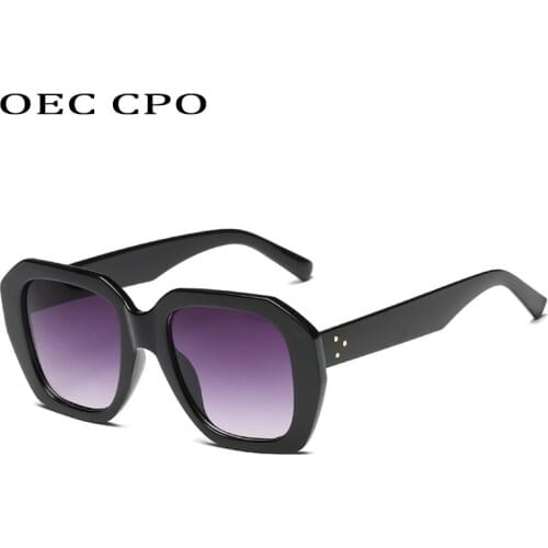 OEC CPO Oversized Vintage Square Sunglasses Women Brand Retro Sunglasses Men Gradient Glasses UV400 Oculos De Sol Feminino O549