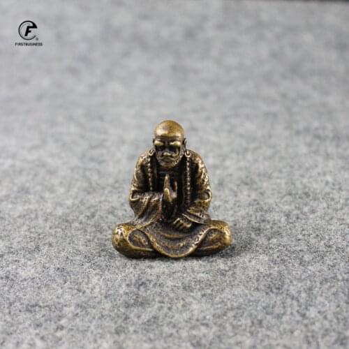 Pure Copper Dharma Buddha Statue Home Decor Brass Bodhi Ancestor Sculpture Vintage Living Room Office Desk Decoration Ornaments