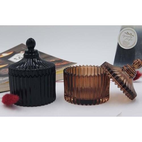 70ml Clear Glass Storage Jar Home Desktop Glass Candle Holder with Lid Sealable Storage Jar Home Decoration Desktop Ornaments