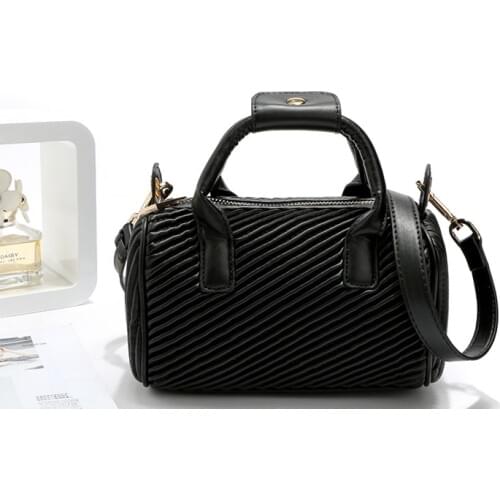 Famous Brands Handbags 2018 Luxury Elegant Female Mini Bags Womens Boston PU Leather Handbag Women Messenger Bag