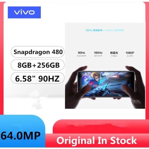 Original Vivo Y53S 5G Cell Phone 5000mAh 18W Charger 64.0MP 3 Cameras 6.58" 90HZ Screen Snapdragon 480 Fingerprint 8GB 256GB