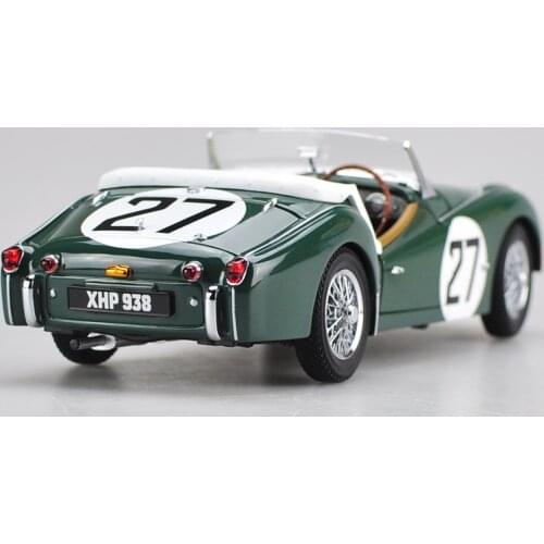 High Classic Collectible 1:18 Triumph Vintage Car Tr3s 1959 Le Mans Race 27# Diecast Vintage Car Model with Small Gift