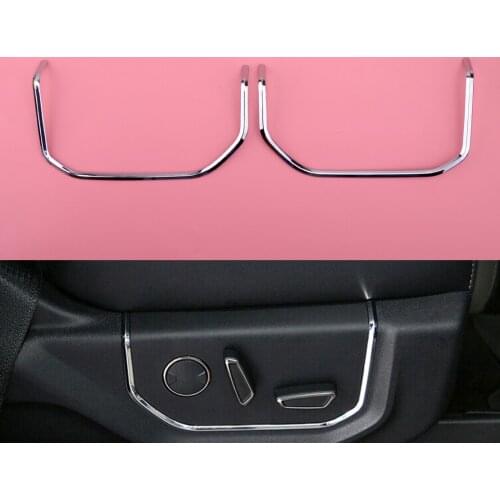 2pcs Seat Adjustment Button Frame Cover Trim Car ABS Chrome Fit for Ford F150 F-150 2015 2016 2017 2018 2019