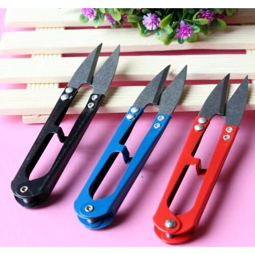 2pcs Steel U Shape Trimming Scissor Clippers Tailor Sewing Snip Thread Cutter Scissors for Home Sewing Embroidery Thrum Yarn