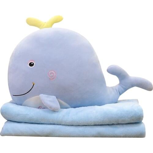 3 in 1 Whale&Dinosaur&Unicorn&Pig&Penguin Blanket Plush Stuffed Animal Doll Animals Toy Pillow Cartoon Kawaii Dolls Girls Gifts