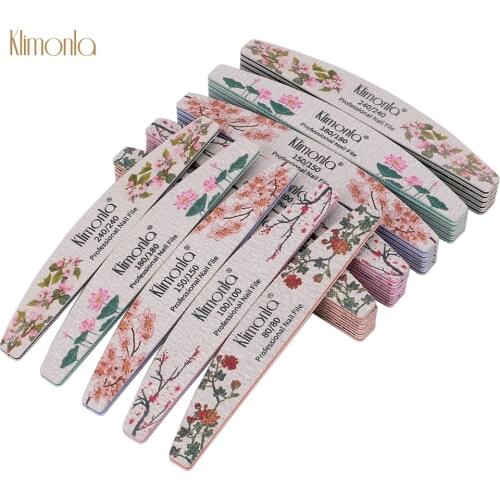 50Pcs Klimonla Nail Art Tool Colorful Flowers Boat Sandpaper Sanding Block Set Nail Files For UV Polish Pedicure Manicure Tools