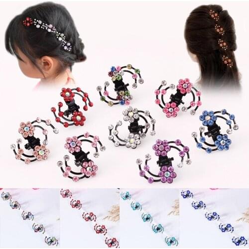 6 PCS New Baby Mini Plum Crystal Hair Claws Hairpins Girls Hair Accessories Children Hair Clips Kids Headwear Princess Barrette