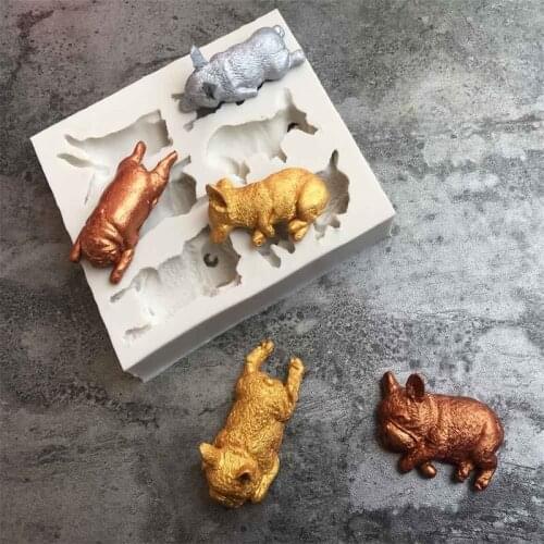 6 Cute Sleeping Dog Shape Silicone Mold Fondant Mould Cake Decorating Tools Chocolate Gumpaste Tools Sugarcraft Confectionery