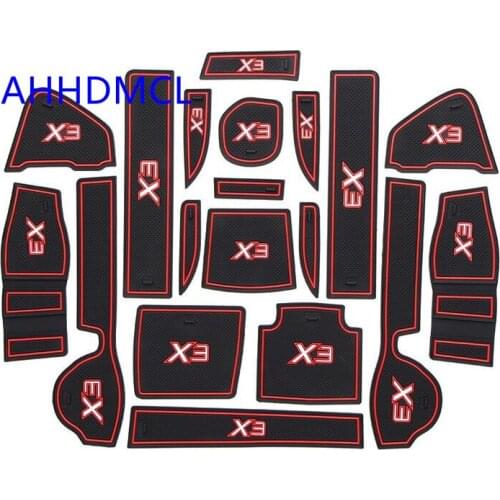Car Anti-Dirty Pad Door Groove Gate Slot Cup Armrest Storage Pad Anti-Slip Mat For Geely Vision X3 2017