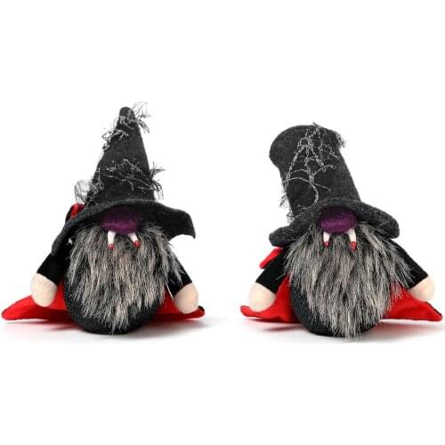 Faceless Doll Halloween Vampire Ornament With Light Glowing Plush Faceless Gnome for Halloween Home Bar Party Decor Sitting Doll