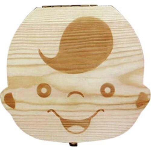 Wooden Baby Kids Tooth Storage Box Baby Teeth Fetal Hair Umbilical Cord Organizer Infant Souvenir Box