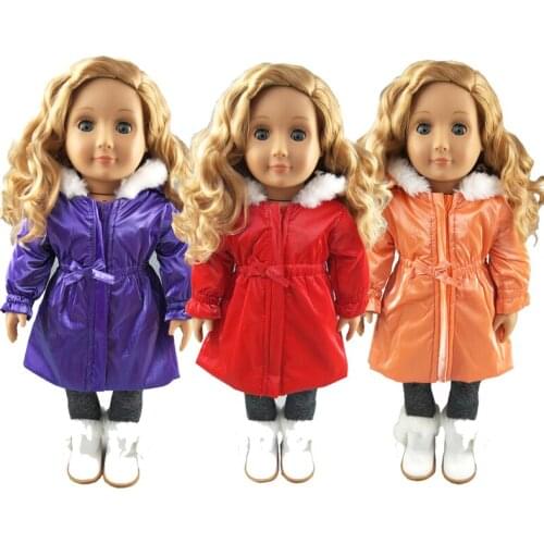 18 Inch Doll Clothes Long trench coat for 43cm Baby Dolls Jacket Clothes Baby Reborn Doll Clothes Children bebe Doll Toys Wear