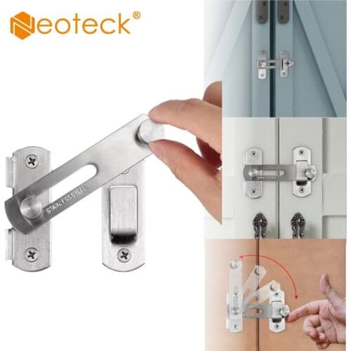 Neoteck Stainless Steel Pet Safety Door Lock / Shed Door Lock Bolt Lock Sliding Bathroom Toilet Bedroom Locks Pattern Handle