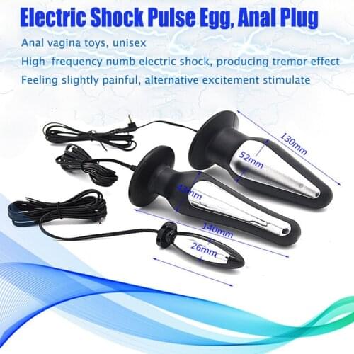 Electric Shock Pulse Egg Anal Vaginal Plug Masturbator Electro Stimulator Prostate Massage Big Butt Plug Anal Vagina Toys,Unisex