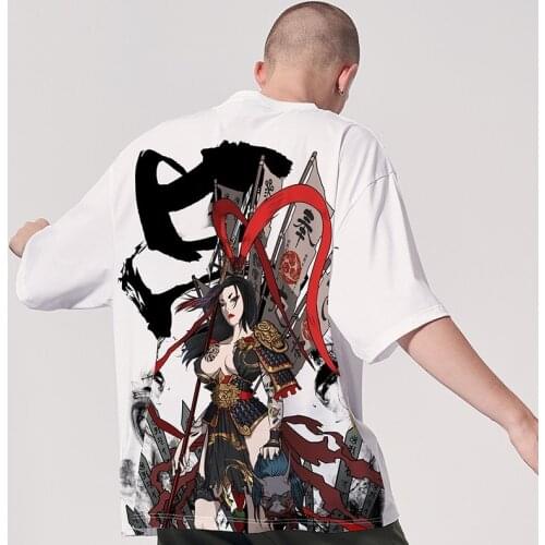 Funny Anime Print Oversized Men T Shirt Hip-Hop Cotton T-Shirt Summer Japanese Male Causal Tshirts 5Xl Fashion Loose Tees FF3121