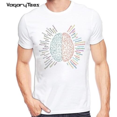 Left And Right Brain T Shirt Design Inspired By Geek T-shirt Style Cool Fashion Casual Novelty Funny Tshirt Men Women Tee