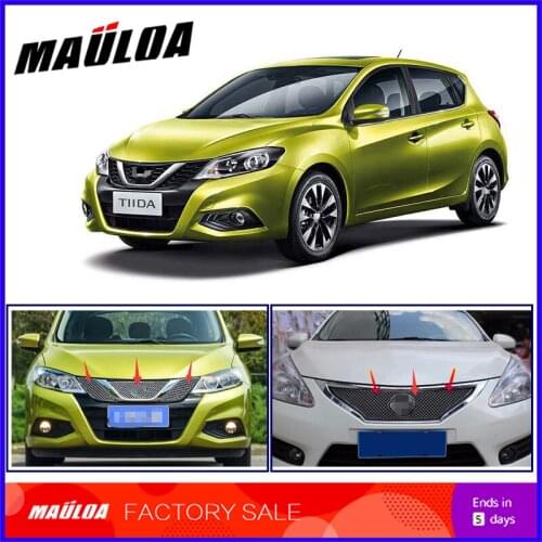 Hot sale Stainless steel car front grille racing grills grill cover trim for Tiida 2010 11 12 13 14 15 2016 2017