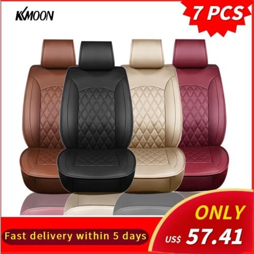 KKMOON 7 PCS Universal All PU Car Leather Support Pad Car Seat Covers Cushion Accessories autocovers Seat Protector for cars