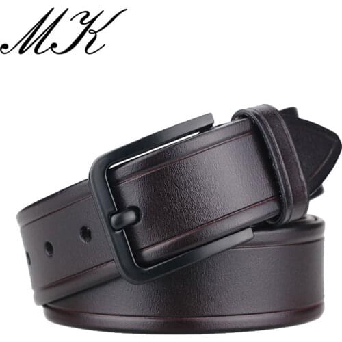 Maikun Mens Leather Belts Luxury Brand Strap Male Belts for Men Fashion Classice Vintage Pin Buckle for Jeans