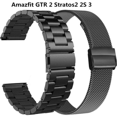 Metal Strap For Amazfit GTR 2 47mm GTR2 Smart Band Bracelet Stainless Straps For Amazfit Pace Stratos2 2S 3 Wristband