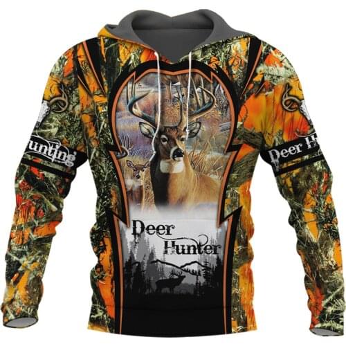Deer Hunting Camo 3D Printed Men Hoodies/sweatshirt Harajuku Fashion Hooded Long Sleeve Pullovers Unisex streetwear YY-548