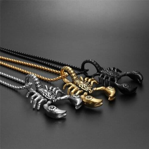 Stainless steel Animal Necklace Scorpion Men Pendant Necklace