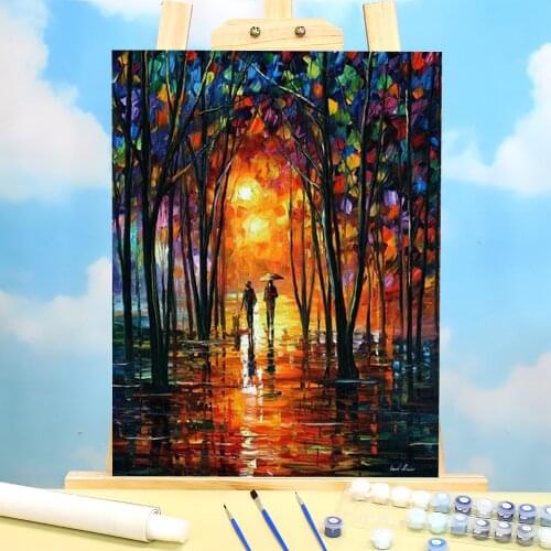 Oil Painting Style Dark Park Coloring By Numbers Painting Complete Kit Acrylic Paints 50*70 Canvas Painting Home Drawing