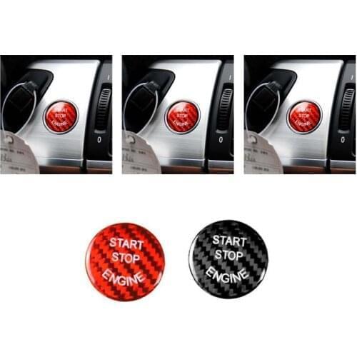 Red Real Carbon fiber One button start Stop cover Sticker For BMW E36 E39 E46 E81 E82 E83 E84 E87 E88 E89 E91 E92 E93 E94