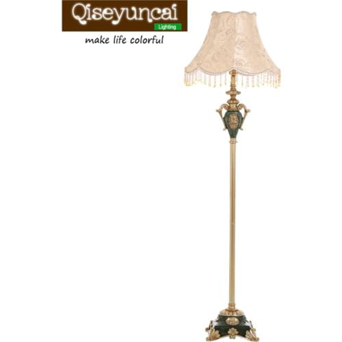 Qiseyuncai European style living room floor lamp garden creative country retro personality study bedroom bedside vertical lamps