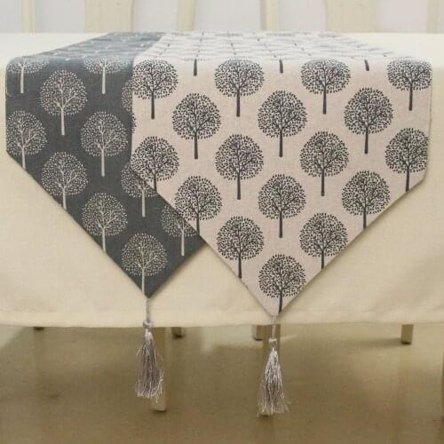Table runner north US european style Tree pattern Chirstmas party wedding Decor crafts Linen cotton Table Runner