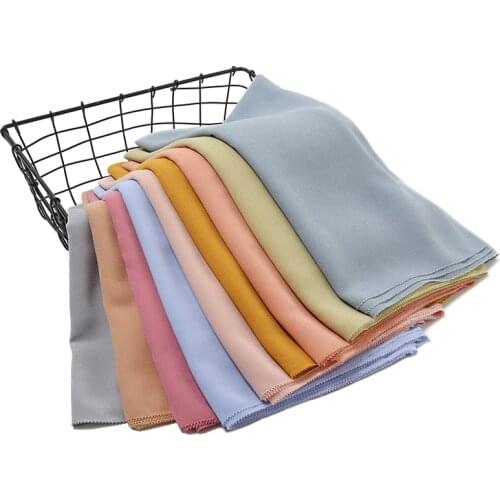 2020 Newest Eyelash Bubble Chiffon Scarf Women Plain Muslim Hijab Scarves Autumn Fashion Eyelash Hijabs Islamic Female Foulard