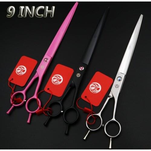 9.0 Inch Professional Pet Scissors For Dog Cat Grooming Black/Silver/Pink Right Left Hand Cutting Shears