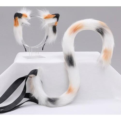 New Creative Hand Made Fox Ears Hair Hoop Headband Headwear Tail Set Halloween Party Cosplay Costume Accessories Hairhoop