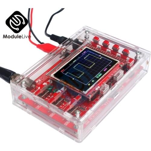 Dso138 Oscilloscope kit Assembled Digital Oscilloscope 2.4" TFT LCD Display Alligator Probe Test Clip Transparent Acrylic Case