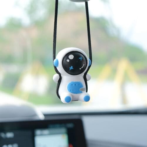Swing Astronaut Shaped Car Pendant Cartoon Car Rear View Mirror Hanging Ornaments Car Goods Interior Accessories