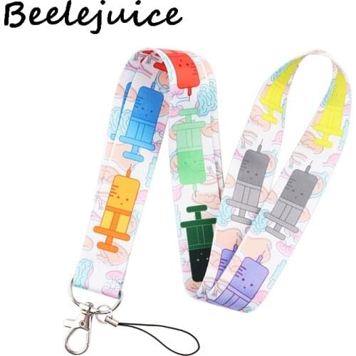 Doctor Took Blood CartoonNeck Strap Lanyards ID badge card holder keychain Mobile Phone Strap Gift Ribbon webbing necklace Gifts