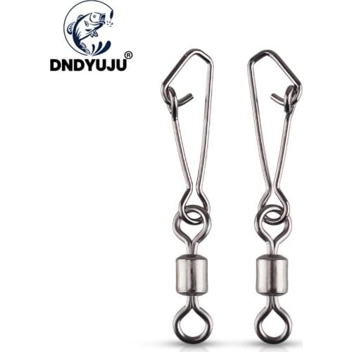 DNDYUJU (10-40PCS)(Size14-2/0)Fishing Connector Fishing Swivels Interlock Rolling Swivel With Hooked Snap Fishing Hooks Lure