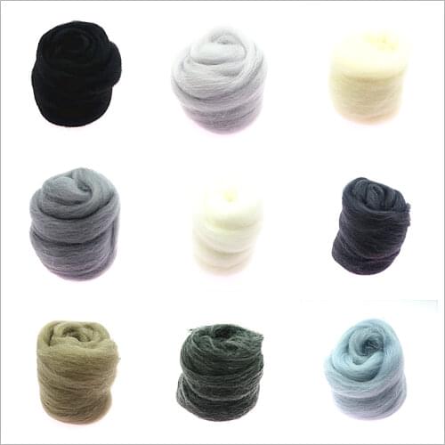 50/100g/ Basic Color Series Wool Fibre for Needle Felting Wet Felting Wool Felting Handmade Spinning DIY Craft Materials