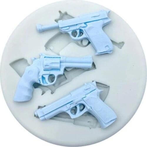Silicone Mold Gun Handgun shape silicone mold mould sugar craft fondant cake decorating animal mould baking tool