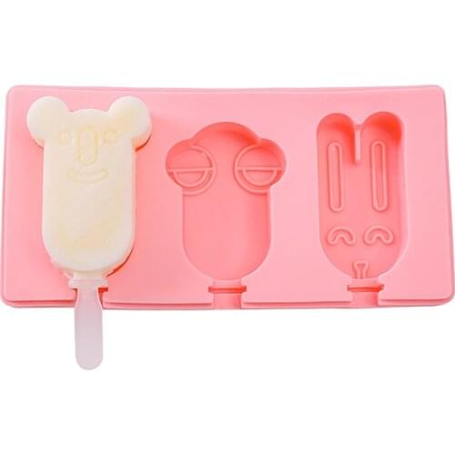 Silicone Popsicle Icecream Mold Popsicle Holder Kichen Accessories Covered Handmade DIY Cartoon Popsicle Mold